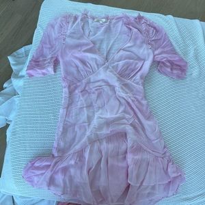 LOVE SHACK FANCY BABY PINK DRESS WITH BELT